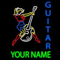 Custom Guitar Logo And Blue Guitar Leuchtreklame