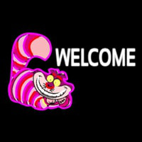 Custom Welcome With Smiley Cat 1 Leuchtreklame