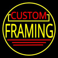 Custom Yellow Framing With Circle Leuchtreklame