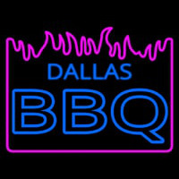 Dallas Bbq With Fire Leuchtreklame