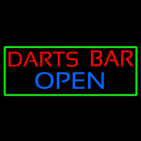 Dart Bar Open With Green Border Leuchtreklame