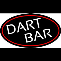 Dart Bar With Oval With Red Border Leuchtreklame