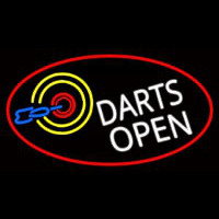 Dart Board Open Oval With Red Border Leuchtreklame