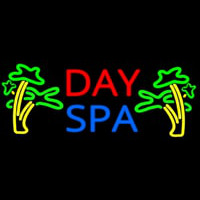Day Spa With Palm Trees Leuchtreklame