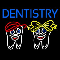 Dentistry With Teeth Logo Leuchtreklame