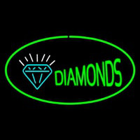 Diamonds Logo Green Oval Leuchtreklame