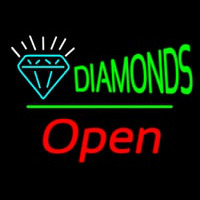 Diamonds Logo Open White Line Leuchtreklame