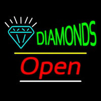Diamonds Logo Open Yellow Line Leuchtreklame