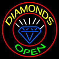Diamonds Open Block With Logo Leuchtreklame