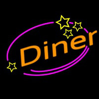 Diner With Star Leuchtreklame