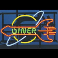 Dinner Restaurant Neon Offen Reklame