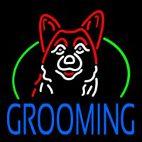 Dog Blue Grooming Leuchtreklame