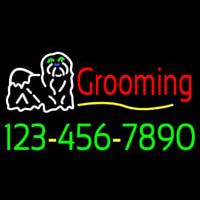 Dog Logo Grooming Phone Number Leuchtreklame