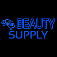 Double Stroke Blue Beauty Supply Leuchtreklame