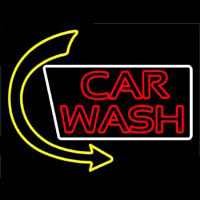 Double Stroke Car Wash With Arrow Leuchtreklame