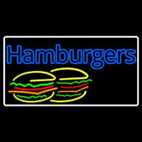 Double Stroke Hamburgers White Border Leuchtreklame