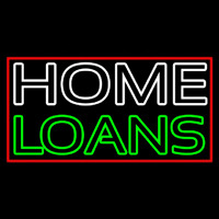 Double Stroke Home Loans With Red Border Leuchtreklame