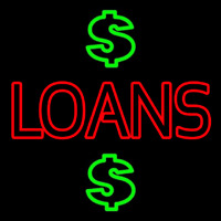 Double Stroke Loans With Dollar Logo Leuchtreklame