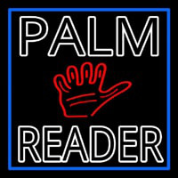 Double Stroke Palm Reader With Blue Border Leuchtreklame