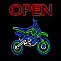 Double Stroke Red Open Bike Logo Leuchtreklame