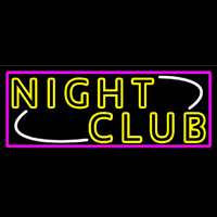 Double Stroke Yellow Night Club Pink Border Leuchtreklame