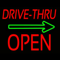 Drive Thru Block Open With Green Arrow Leuchtreklame