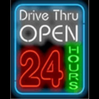 Drive Thru Open 24 Hours Leuchtreklame
