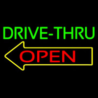 Drive Thru Open With Arrow Leuchtreklame