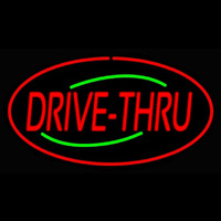 Drive Thru Oval Red Leuchtreklame