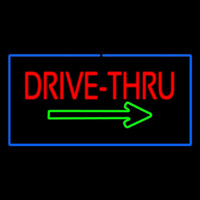 Drive Thru Rectangle Blue Leuchtreklame