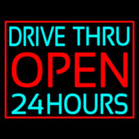 Drive Thru Red Open 24 Hours Leuchtreklame