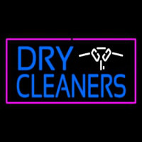 Dry Cleaners Logo Rectangle Pink Leuchtreklame