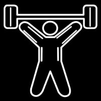 E ercise Dumbbells Heavy Weightlifter Sports Icon Leuchtreklame