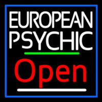 European Psychic Open Blue Border Leuchtreklame