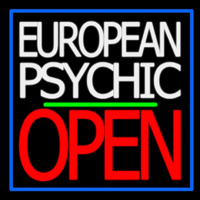 European Psychic Open Green Line Leuchtreklame