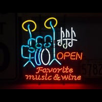 FAVORITE MUSIC WINE Leuchtreklame