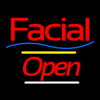 Facial Open Yellow Line Leuchtreklame