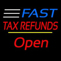 Fast Ta  Refunds Open Yellow Line Leuchtreklame