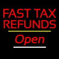Fast Ta  Refunds Open Yellow Line Leuchtreklame