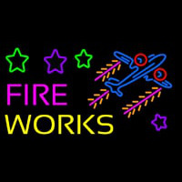 Fire Work Cartoon Logo 2 Leuchtreklame