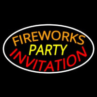 Fireworks Party Invitation In A Leuchtreklame