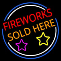 Fireworks Sold Here Circle Leuchtreklame