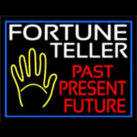 Fortune Teller Past Present Future Blue Border Leuchtreklame