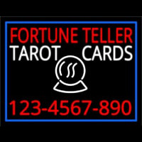 Fortune Teller Tarot Cards With Phone Number Blue Border Leuchtreklame