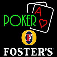 Fosters Green Poker Beer Sign Leuchtreklame
