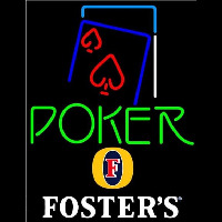 Fosters Green Poker Red Heart Beer Sign Leuchtreklame