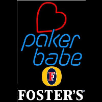 Fosters Poker Girl Heart Babe Beer Sign Leuchtreklame