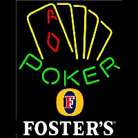 Fosters Poker Yellow Beer Sign Leuchtreklame