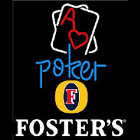 Fosters Rectangular Black Hear Ace Beer Sign Leuchtreklame
