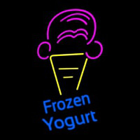 Frozen Yogurt Blue Ltrs With Cone Logo Leuchtreklame